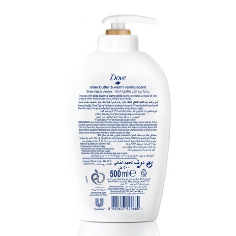 Dove Pampering Hand Wash Natural Caring Formula Shea Butter With  Moisturising Cream 50