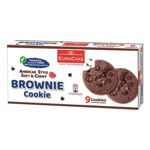 Eurocake American Style Soft And Chewy Brownie Cookies 28g Pack of 9