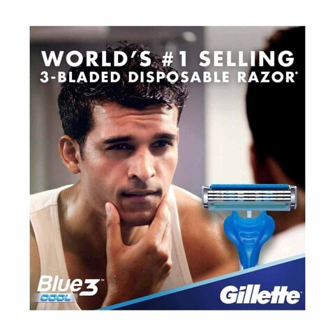 Gillette Blue3 Cool 3-Bladed Disposable Razor Blue 6 count