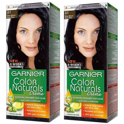 Buy Garnier Hair Color Natural Blue Black  2 Pieces Online - Shop  Beauty & Personal Care on Carrefour Jordan