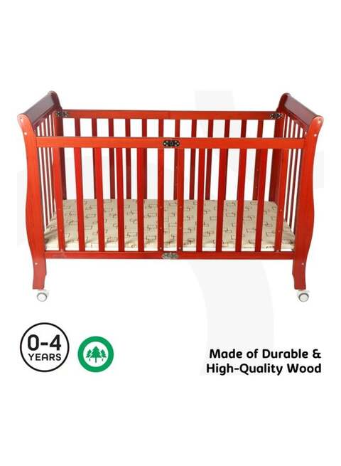 Moon Wooden Foldable Baby Crib, 129X69X96 cm