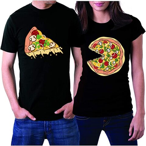 Buy His and Her Matching Shirts for Couples Funny Pizza Slice T-Shirts (XS)  Online - Shop Fashion, Accessories & Luggage on Carrefour UAE