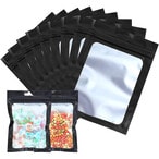 Buy Homarket® 100 Pieces Mylar Bags Smell Proof Bags Resealable Storage Bag with Clear Window Packaging Foil Pouch Bags (black 7X10cm）GC2468A in UAE