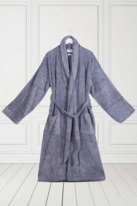 Bathrobe &amp; A Bath Towel,100% Turkish Cotton Shawl Collar Bathrobe, with a 50x90 cm Bath Towel Super Soft &amp; Absorbent for Men and Women, Unisex Adult (Grey)