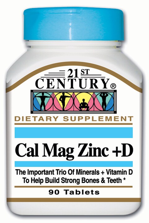 21st Century Calcium Magnesium Zinc + D3 90 Tablets