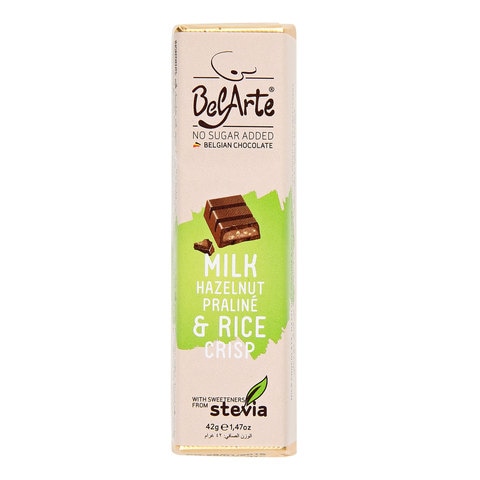 Belarte Milk Hazelnut And Rice Crisp Belgian Chocolate 42g