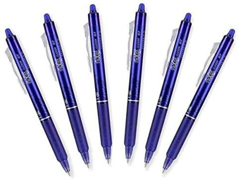 Pilot FriXion Clicker Retractable Erasable Gel Pens Fine Point Blue Ink 6 PACK