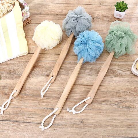 اشتري Lavish Long Wooden Handle Dead Skin Remover Anti Cellulite Shower Brush Bath Sponge 1 Unit Only في الامارات