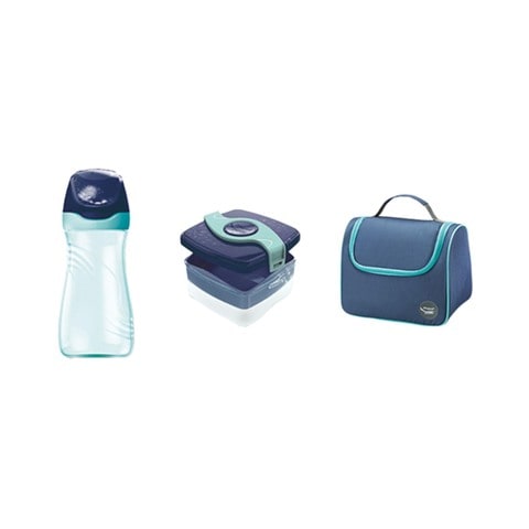 Maped Picnik Origins Lunch Bag with Box and Water Bottle Combo Pack Turquoise 3 PCS