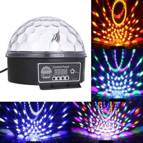 Generic-DMX512 LEDs Ball Stage Light with Remote Control 6 Channel Sound Activated Party Lights 6 Colors Stage Par Lighting for Disco DJ Club Dance Party