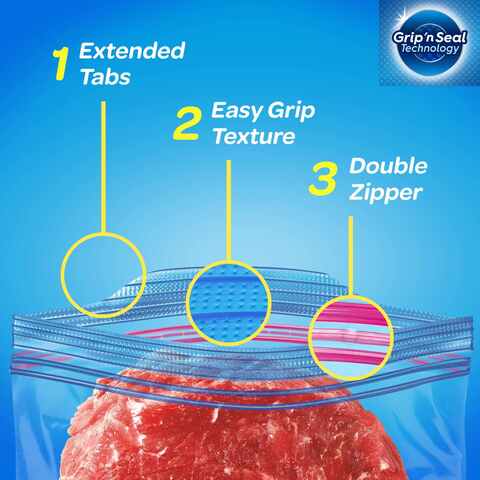 Ziploc Seal Top Freezer Bags Quart Clear 38 count