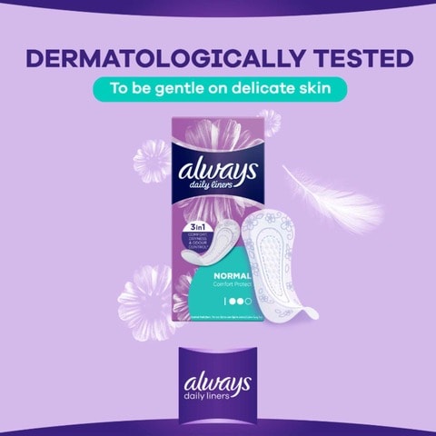 Always Daily Liners Comfort Protect Pantyliners Normal 40 Count