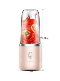Deerma Portable Automatic Multi Functional USB Rechargeable Juicer Cup 400 ml 140 W Demnu05 Pink