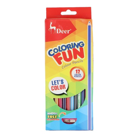 Deer Coloring Fun Color Pencil 12 Color Pencil