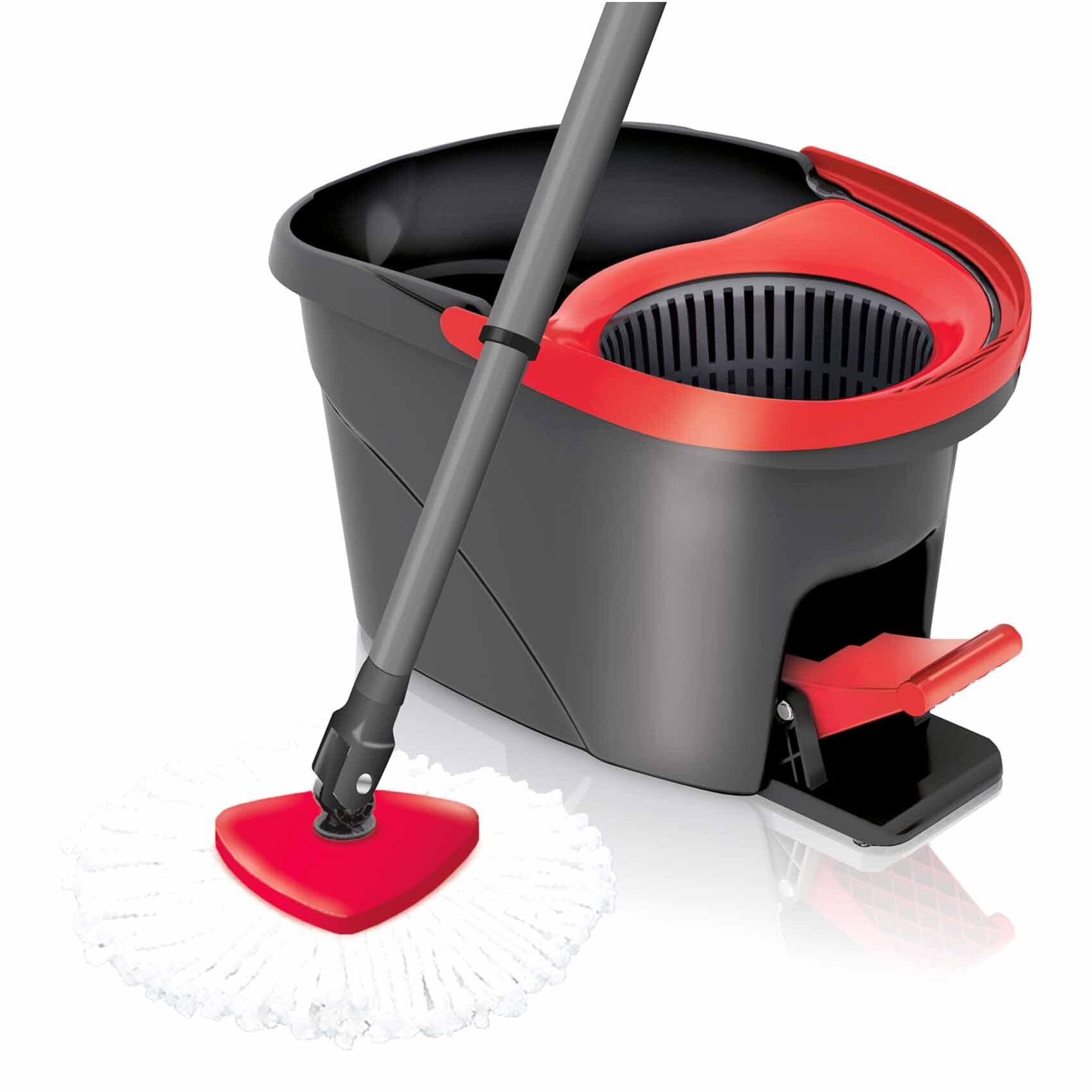 Vileda Turbo 2in1 Pedal Cleaning Set Microfiber mop and bucket Spin Wringer  eco-friendly telescopic handle removable head