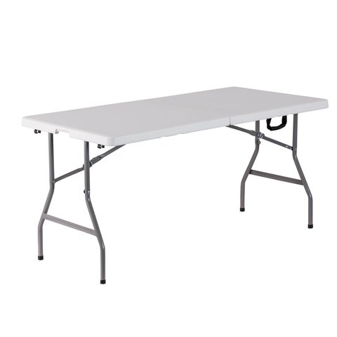 Hk Hdpe Table Rectangular Middle Foldable 183 X 76 Cm White