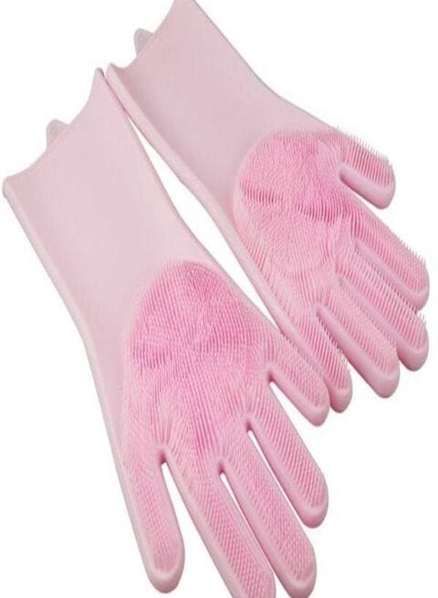 Marrkhor Waterproof Silicone Gloves, Pink