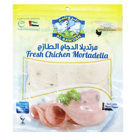 Al Rawdah Fresh Chicken Mortadella With Black Pepper 200g