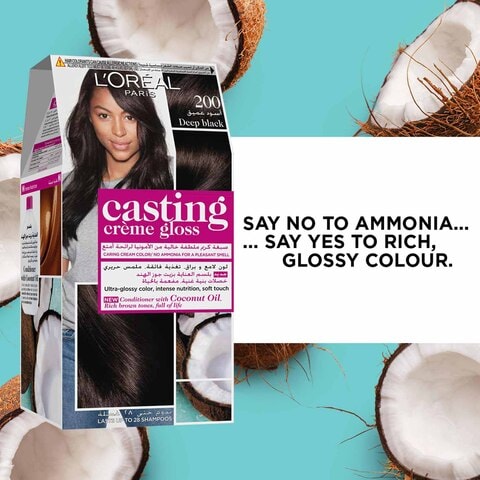 Buy L’Oréal Paris Casting Creme Gloss Hair Colour 200 Ebony  Black Online - Shop Beauty & Personal Care on Carrefour UAE