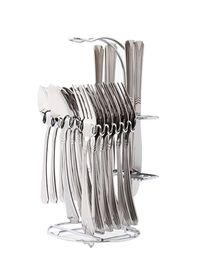 ROYALFORD 24-Piece Cutlery Set With Stand Silver