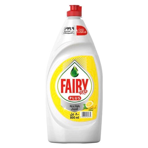 Fairy Plus Lemon Dishwashing Liquid Soap White 800ml