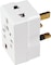 MODI Travel 3way Adapter with Square-Pin,Universal Power Wall Charger AC Power Plug(white)