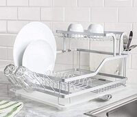 Lavish Dish Drying Stand Rack With Stand [Silver ]