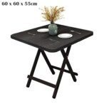 اشتري Nar Foldable Table, Portable Camping Table, Indoot Household Dining Table Folding Table, Outdoor Leisure And Convenient Picnic Table (A-All Black, 60 * 60 * 55Cm) في الامارات