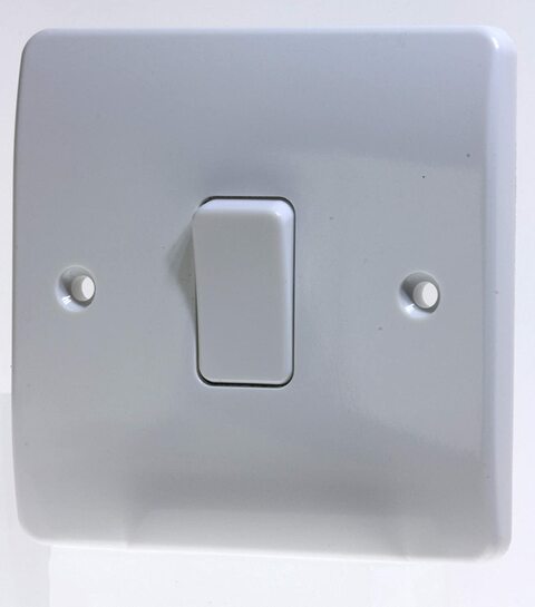 MK Electric 10 A Logic Plus 1 Gang SP 1 Way Flush Plate Switch, White