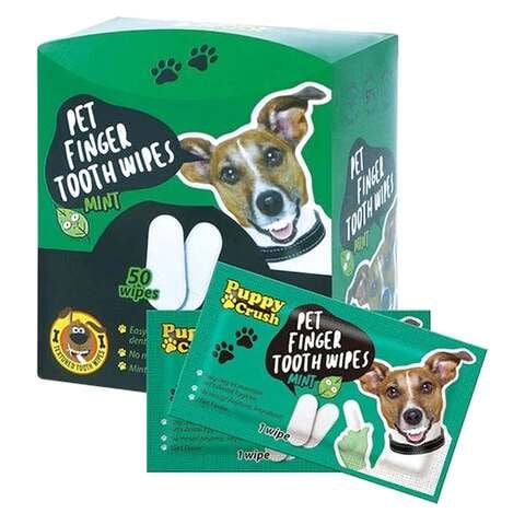 Puppy Crush Pet Finger Tooth 50 Wipes Mint