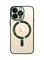 iPhone 13 Pro Clear Case with MagSafe Wireless Charging Compatible Back Cover with Electroplating Shockproof Frame Green