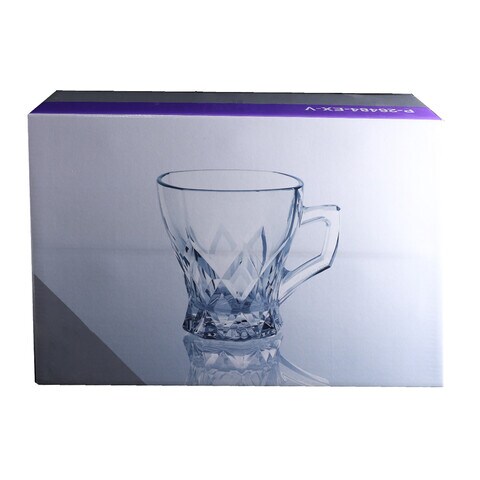Alhoora Set of 6 glass Crystal tea and Coffee Cup