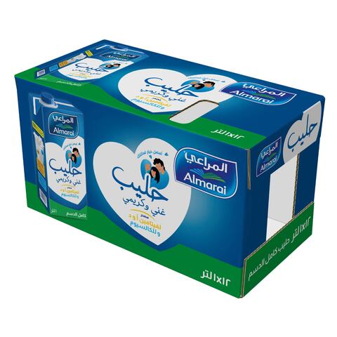 اشتري المراعي حليب غني وكريمي طةيل الأجل كامل الدسم 1 لتر ×12عبوة في السعودية