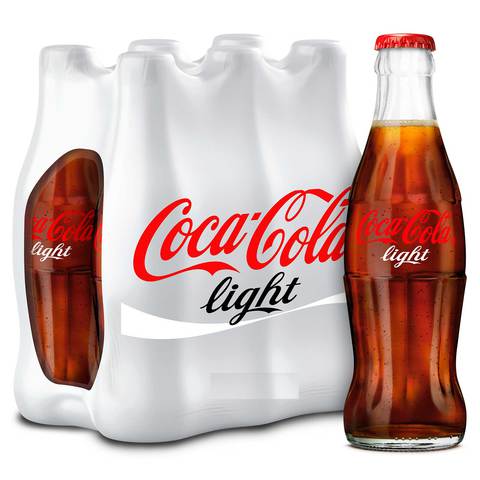 Coca-Cola Light Carbonated Soft Drink Non-Returnable Bottle 290ml Pack of 6
