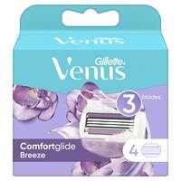 Gillette Venus Comfortglide Breeze WoMen&#39;s Razor Blade Refills Pink 4 PCS