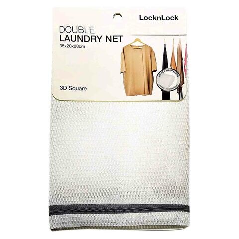 Lock &amp; Lock Double Laundry Net 3D Square White 35x28x20cm