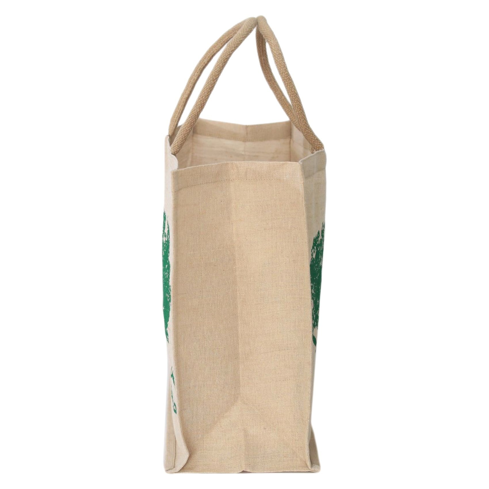 KAF Home Jute Market Tote Bag with Belle Jardiniere Print - Beige