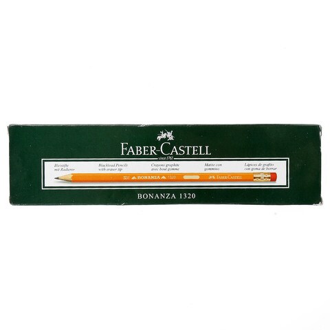 Faber-Castell Bonanza 1320 HB Pencil 12 PCS with Sharpener 2 PCS and Eraser Multicolour