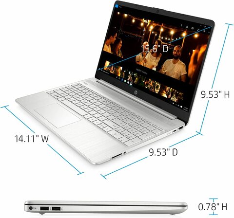 HP 15.6&#39;&#39; FHD IPS Micro-Edge Laptop, Quad-Core i5-1135G7 Up To 4.2GHz, 16GB RAM, 512GB PCIe SSD, USB-C, HDMI, WiFi, SD Reader, Full Size KB, M-Ytrix HDMI Cable, Win 11 Qwerty US Keyboard
