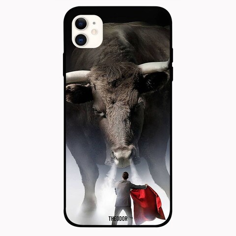 Theodor Apple iPhone 12 6.1 inch Case Bull Fight Flexible Silicone
