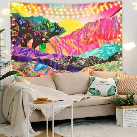 DEALS FOR LESS - Wall Tapestry Home Decor, Rainbow Color  Design.