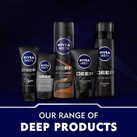 Nivea Men Deep Cleansing Face And Beard Wash With Active Charcoal 100ml