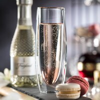 1CHASE&reg;️ Double Wall Glass Champagne Flutes, Stemless Sparkling Wine Glasses, For Cocktail, Martini, Whisky, Desserts, Weddings, Bridal Showers And For Everyday Use Set of 2, 250 ML&hellip;