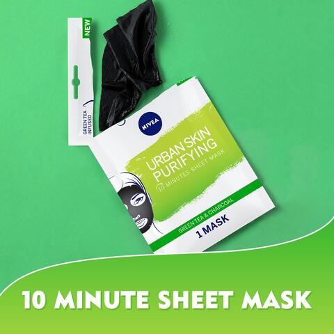 Nivea Urban Skin Purifying Face Sheet Mask With Green Tea And Charcoal