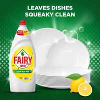 Fairy Plus Lemon Dishwashing Liquid Soap With Alternative Power To Bleach 1.25L