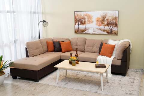 Brown store corner sofa