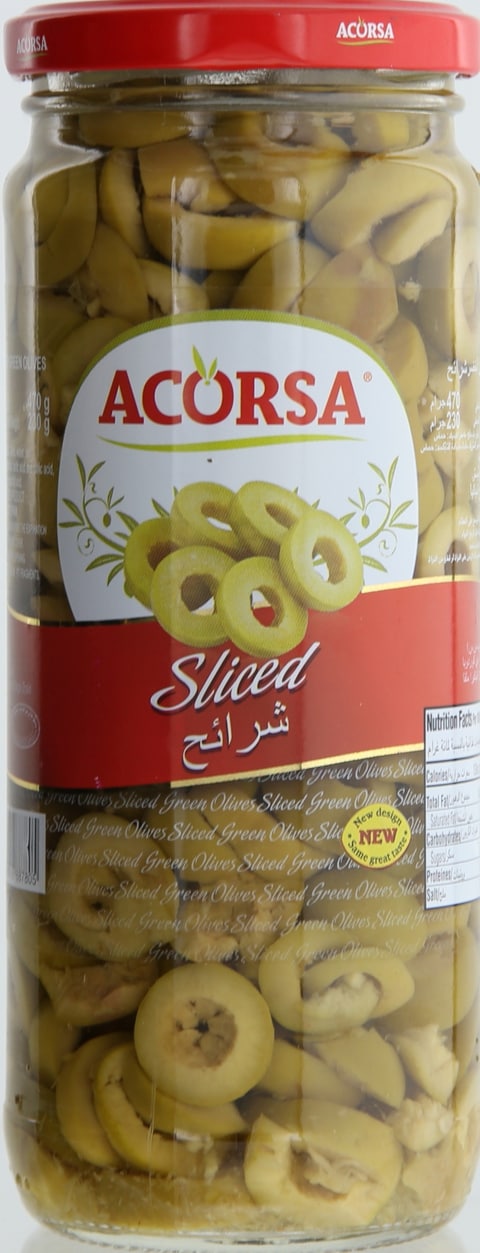 Acorsa Sliced Green Olives 470g