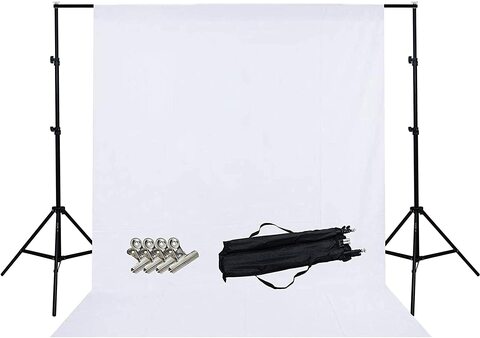 Buy Coopic S02 Background Stand Kit: 1Pc 2m*2m/200cm*210cm Backdrop Background  Stand, 1Pc *3m White Non Woven Backdrop, 4Pcs Steel Clamp Clips For  Photography Adjustable Photo Video Studio Online - Shop Electronics &