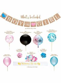 Generic Baby Nest Designs Gender Reveal Party Supplies With The Original Jumbo Gender Reveal Balloon Plus Boy Or Girl Banner Decorations, Foil And Confetti Balloons, Photo Props