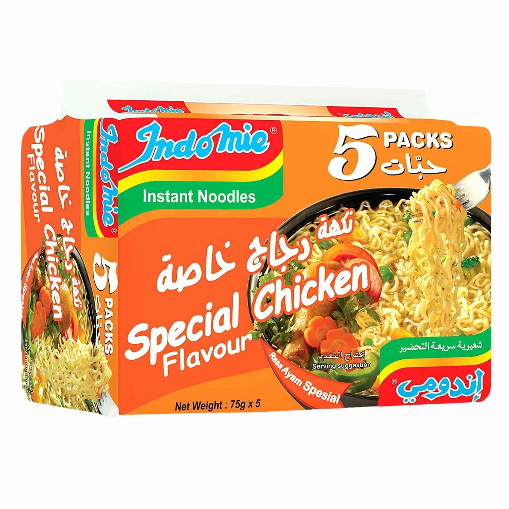 Buy Indomie Special Chicken Instant Noodles 75g x Pack of 5 Online - Shop Food Cupboard on Carrefour UAE